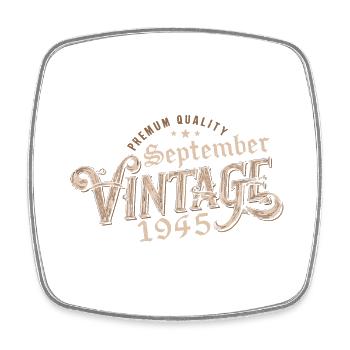 Anniversaire Septembre 1945 Cadeau Septembre 1945 - Magnet carré - blanc - Devant