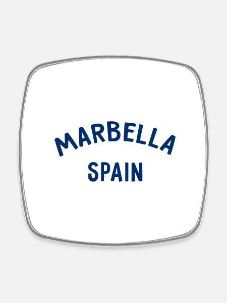 Marbella Spain Spanien Espana - Viereckiger Kühlschrankmagnet - Weiß