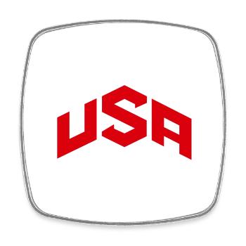 USA - Square fridge magnet - white - Front