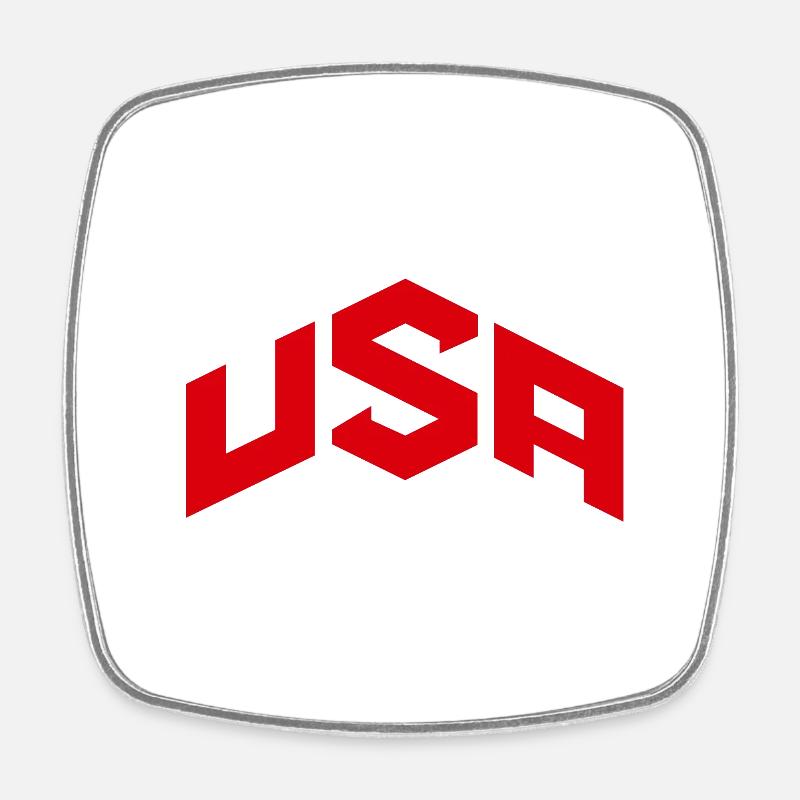 USA - Square fridge magnet - white