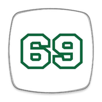 Numéro 69 sport - Magnet carré - blanc - Devant
