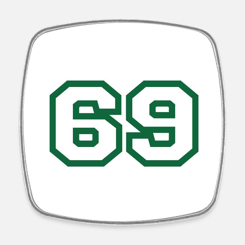 Nummer 69 Sport - Viereckiger Kühlschrankmagnet - Weiß