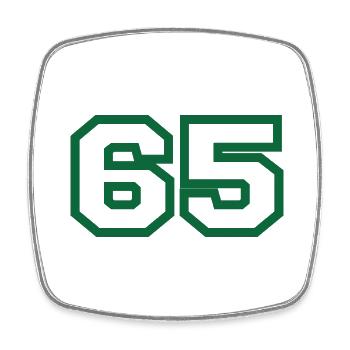 Number 65 sport - Square fridge magnet - white - Front