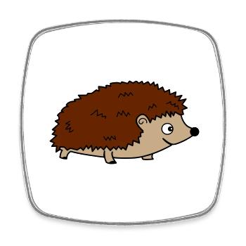 Hedgehog 02 - Square fridge magnet - white - Front