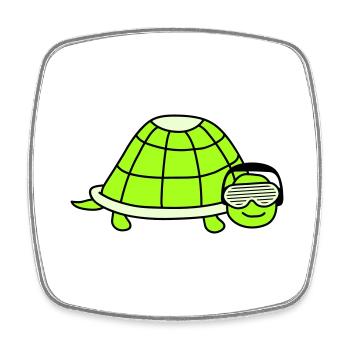 Süße Schildkröte Niedliches DJ Party Musik Tier - Viereckiger Kühlschrankmagnet - Weiß - Vorne