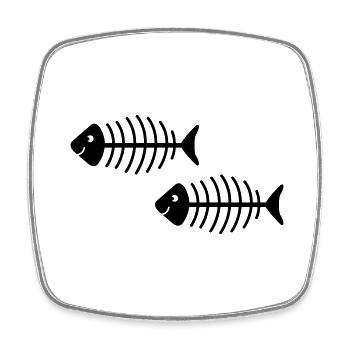 fischgrete 2 - Viereckiger Kühlschrankmagnet - Weiß - Vorne
