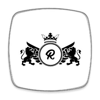 buchstabe R Wappen - Viereckiger Kühlschrankmagnet - Weiß - Vorne