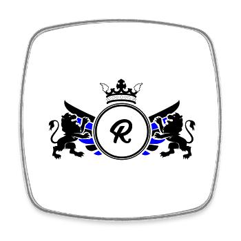 buchstabe R Wappen - Viereckiger Kühlschrankmagnet - Weiß - Vorne