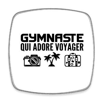 Voyageurs & Gymnastes : Passion & Découverte - Magnet carré - blanc - Devant