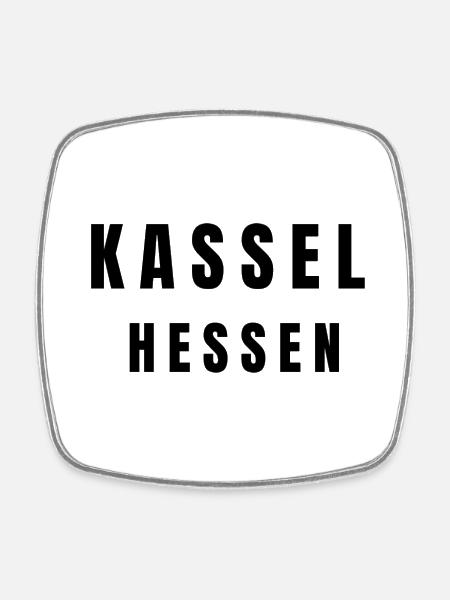 Kassel Hessen - Viereckiger Kühlschrankmagnet - Weiß