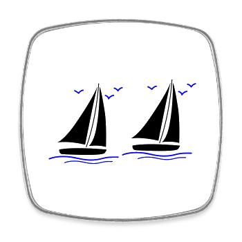 Sailboats 02 - Square fridge magnet - white - Front