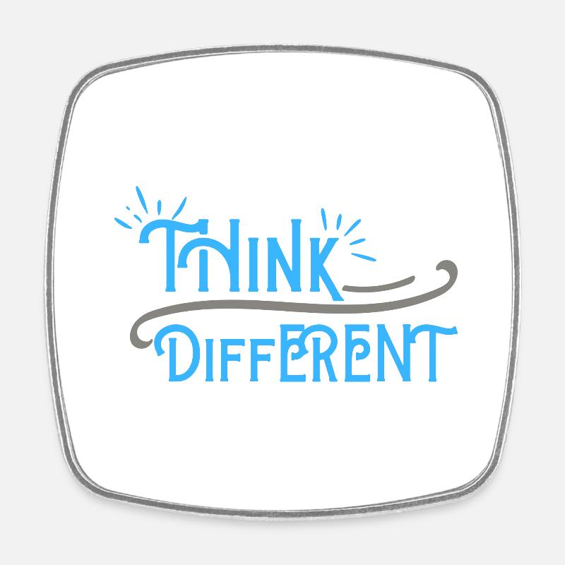 Think Differnet Blue Grey Design - Square fridge magnet - white