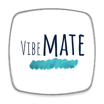 VibeMate - Viereckiger Kühlschrankmagnet - Weiß - Vorne