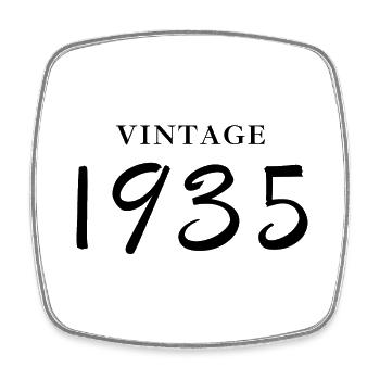 Vintage 1935 - Anniversary Gift Idea - Square fridge magnet - white - Front