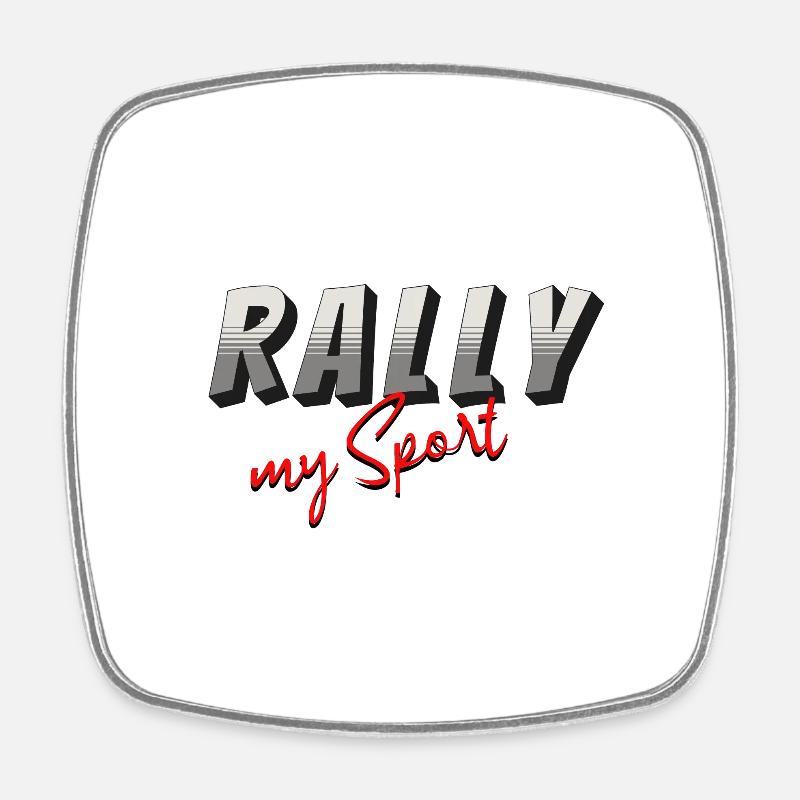 Rally My Sport - Grey Red - Square fridge magnet - white