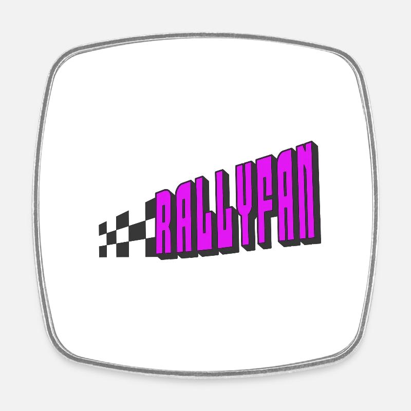 Rallyfan violet black - Square fridge magnet - white