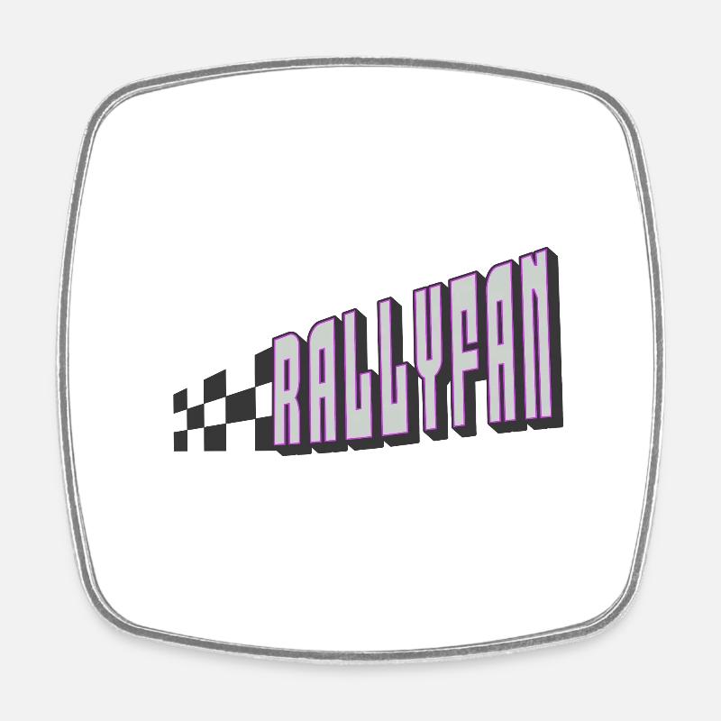 Rallyfan silver violet black - Square fridge magnet - white