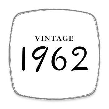 Jahrgang 1962 - Geschenkidee zum Geburtstag - Viereckiger Kühlschrankmagnet - Weiß - Vorne
