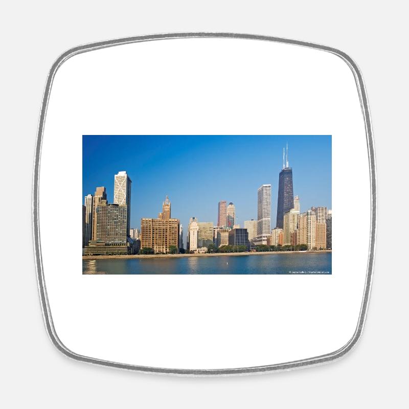 NEW YORK - Square fridge magnet - white