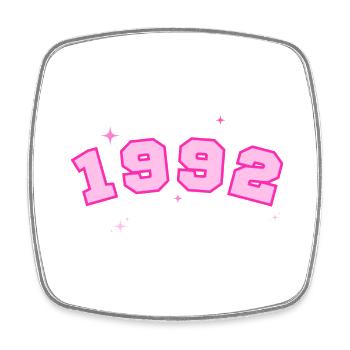 1992 rose étoile - Magnet carré - blanc - Devant