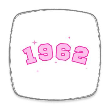 1962 rose étoile - Magnet carré - blanc - Devant