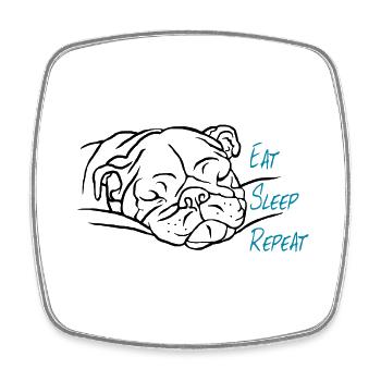 Eat sleep repeat - Square fridge magnet - white - Front