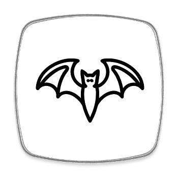 Mystischer Fledermaus-Umriss für Halloween - Viereckiger Kühlschrankmagnet - Weiß - Vorne