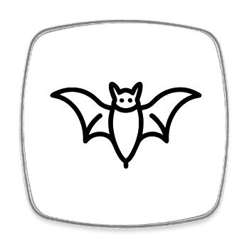 Mystischer Fledermaus-Umriss für Halloween - Viereckiger Kühlschrankmagnet - Weiß - Vorne