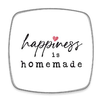 Happiness is Homemade - Viereckiger Kühlschrankmagnet - Weiß - Vorne