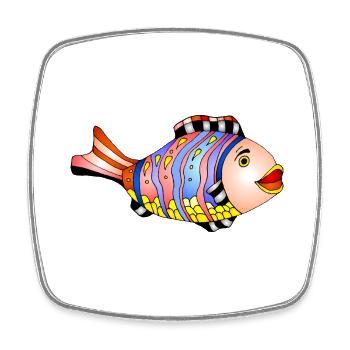 Poisson - Magnet carré - blanc - Devant