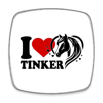 I love Pferd Tinker - Viereckiger Kühlschrankmagnet - Weiß - Vorne