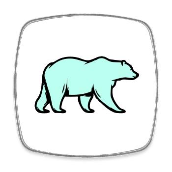 Polar bear - Square fridge magnet - white - Front