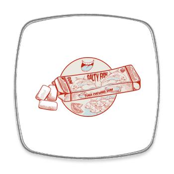 Tuna Fish flavour bubblegum - Square fridge magnet - white - Front