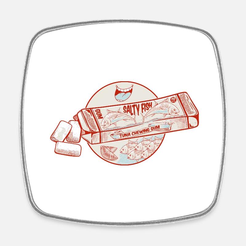 Thon saveur bubblegum - Magnet carré - blanc
