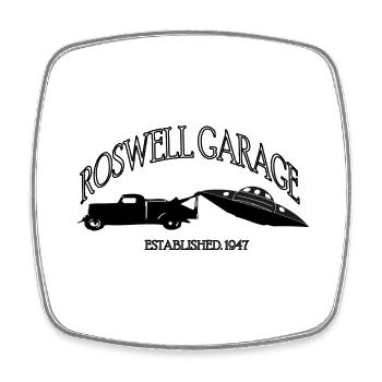 roswellGarage - Magnet carré - blanc - Devant