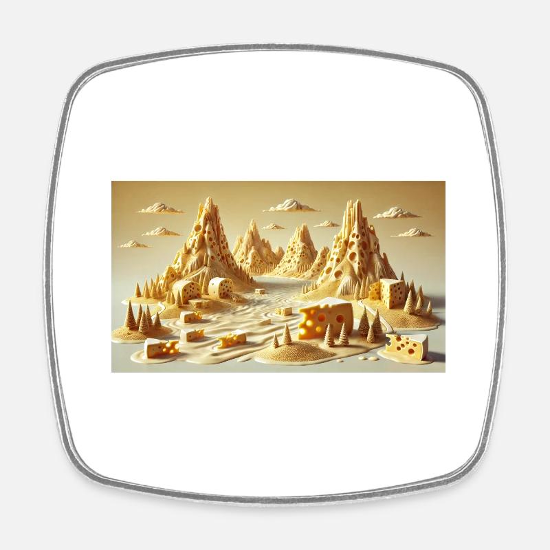 Cheese - Square fridge magnet - white