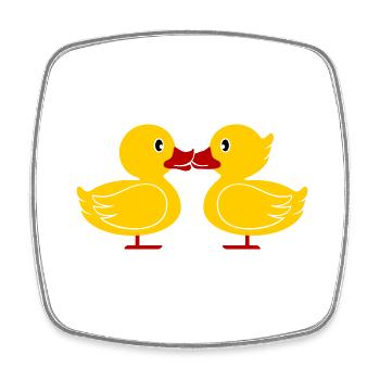 Enten Kuss - Viereckiger Kühlschrankmagnet - Weiß - Vorne