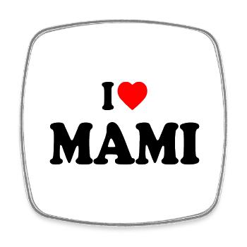 I love mami - Viereckiger Kühlschrankmagnet - Weiß - Vorne