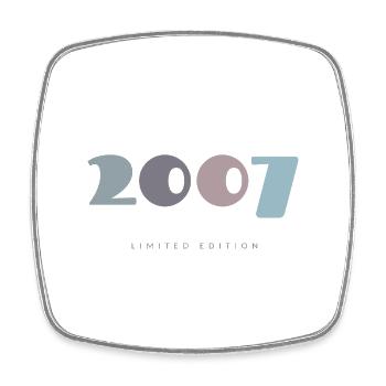 2007 Retro Year Design - Born 2007 Birthday Gift - Square fridge magnet - white - Front
