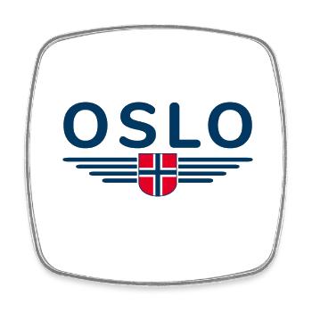 T-shirt Oslo pour les fans et les amoureux de la Norvège - Magnet carré - blanc - Devant