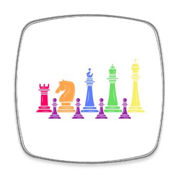 Schach Schachmatt Schachspieler Schachfamilie - Viereckiger Kühlschrankmagnet - Weiß - Vorne