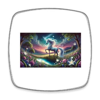 Ein mystisches Einhorn mit Aurora Boreralis - Viereckiger Kühlschrankmagnet - Weiß - Vorne
