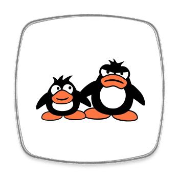 Pinguin zwei Freunde 2 Team großer Bruder wütend - Viereckiger Kühlschrankmagnet - Weiß - Vorne