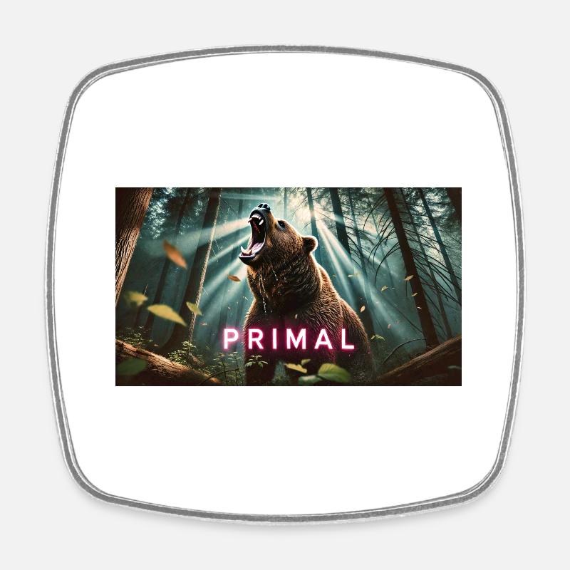 PRIMAL OURS - Magnet carré - blanc