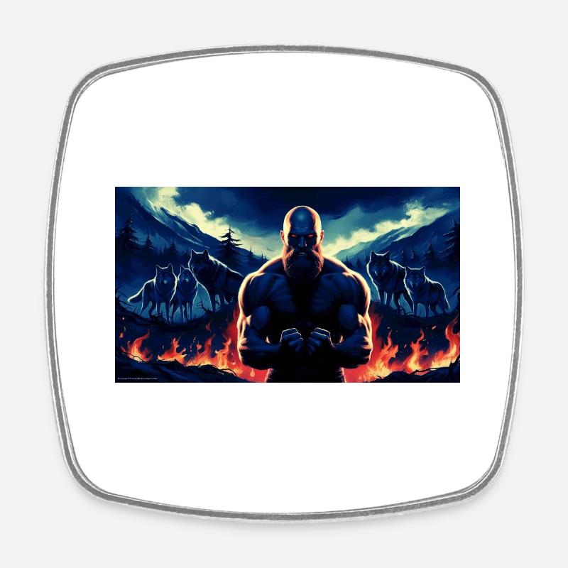 Primal Guerrier - Magnet carré - blanc