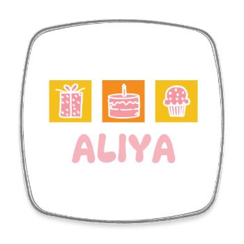 Aliya as a first name - Square fridge magnet - white - Front
