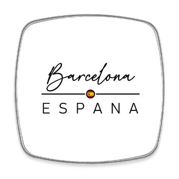 Spain - Barcelona - Spain - España - Square fridge magnet - white - Front