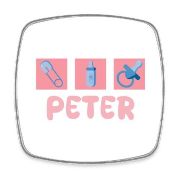 Geschenk für Peter - Viereckiger Kühlschrankmagnet - Weiß - Vorne