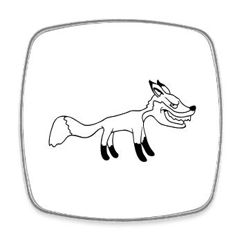 Renard, Mauvais œil, Dangereux, Renard roux, Animal sauvage - Magnet carré - blanc - Devant