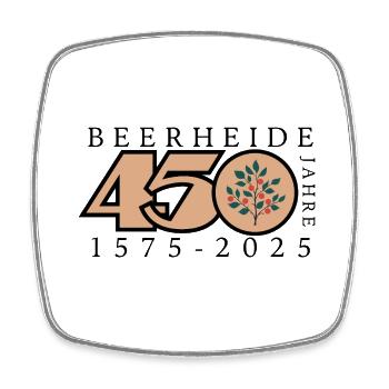 450 Jahre Beerheide - Viereckiger Kühlschrankmagnet - Weiß - Vorne